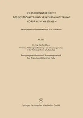 Barz |  Fertigungsverfahren und Spannungsverlauf bei Kreissägeblättern für Holz | eBook | Sack Fachmedien