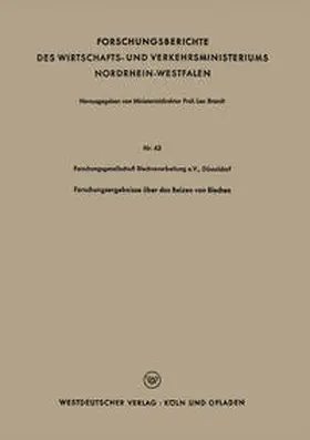 Forschungsgesellschaft Blechverarbeitung |  Forschungsergebnisse über das Beizen von Blechen | eBook | Sack Fachmedien