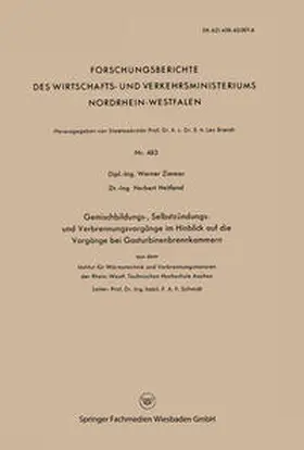 Zimmer | Gemischbildungs-, Selbstzündungs- und Verbrennungsvorgänge im Hinblick auf die Vorgänge bei Gasturbinenbrennkammern | E-Book | www.sack.de