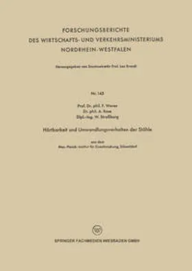 Wever | Härtbarkeit und Umwandlungsverhalten der Stähle | E-Book | www.sack.de
