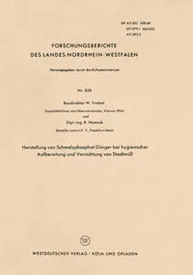 Triebel |  Herstellung von Schmelzphosphat-Dünger bei hygienischer Aufbereitung und Vernichtung von Stadtmüll | eBook | Sack Fachmedien