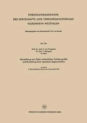 Fragstein | Herstellung von Solen einheitlicher Teilchengröße und Ermittlung ihrer optischen Eigenschaften | E-Book | sack.de