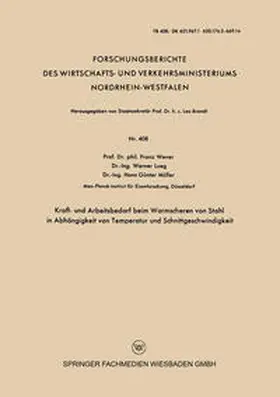 Wever | Kraft- und Arbeitsbedarf beim Warmscheren von Stahl in Abhängigkeit von Temperatur und Schnittgeschwindigkeit | E-Book | www.sack.de