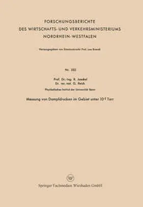 Jaeckel |  Messung von Dampfdrucken im Gebiet unter 10-2 Torr | eBook | Sack Fachmedien