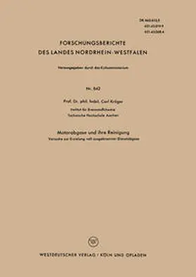 Kröger | Motorabgase und ihre Reinigung | E-Book | www.sack.de