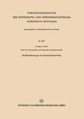 Leist |  Straßenfahrzeuge mit Gasturbinenantrieb | eBook | Sack Fachmedien