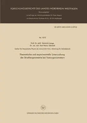 Lange | Theoretische und experimentelle Untersuchung der Strahlengeometrie bei Texturgoniometern | E-Book | www.sack.de