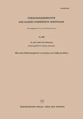 Hölemann |  Über den Kalkstaubgehalt im Acetylen aus Naßentwicklern | eBook | Sack Fachmedien