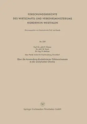 Wever |  Über die Anwendung disubstituierter Dithiocarbamate in der analytischen Chemie | eBook | Sack Fachmedien