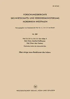 Alder |  Über einige neue Reaktionen des Indens | eBook | Sack Fachmedien