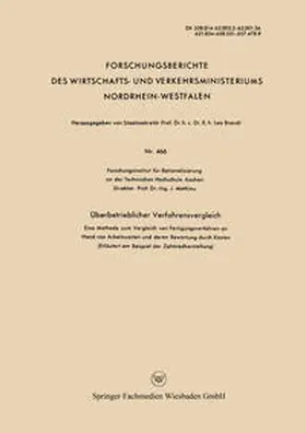 Mathieu |  Überbetrieblicher Verfahrensvergleich | eBook | Sack Fachmedien