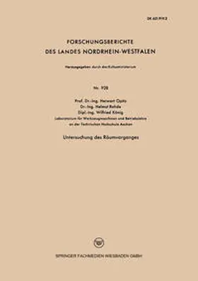 Opitz |  Untersuchung des Räumvorganges | eBook | Sack Fachmedien