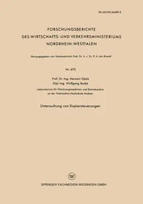 Opitz |  Untersuchung von Kopiersteuerungen | eBook | Sack Fachmedien