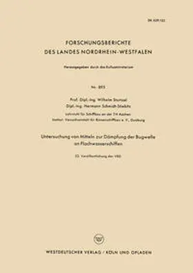 Sturtzel |  Untersuchung von Mitteln zur Dämpfung der Bugwelle an Flachwasserschiffen | eBook | Sack Fachmedien