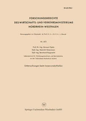 Opitz |  Untersuchungen beim Innenrundschleifen | eBook | Sack Fachmedien