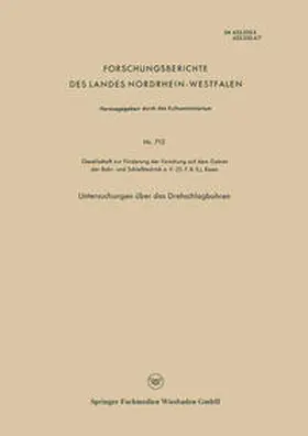 Untersuchungen über das Drehschlagbohren | E-Book | www.sack.de