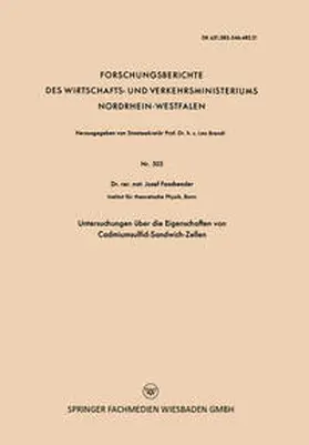 Fassbender |  Untersuchungen über die Eigenschaften von Cadmiumsulfid-Sandwich-Zellen | eBook | Sack Fachmedien