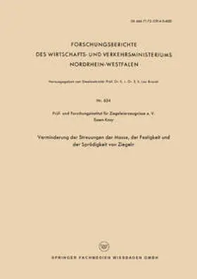  Verminderung der Streuungen der Masse, der Festigkeit und der Sprödigkeit von Ziegeln | eBook | Sack Fachmedien