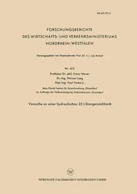 Wever |  Versuche an einer hydraulischen 25 t-Stangenziehbank | eBook | Sack Fachmedien