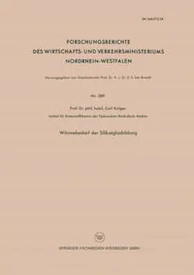 Kröger |  Wärmebedarf der Silikatglasbildung | eBook | Sack Fachmedien