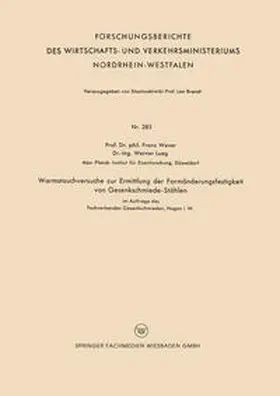 Wever |  Warmstauchversuche zur Ermittlung der Formänderungsfestigkeit von Gesenkschmiede-Stählen | eBook | Sack Fachmedien