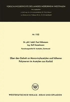 Hölemann |  Über den Gehalt an Monovinylacetylen und höheren Polymeren im Acetylen aus Karbid | eBook | Sack Fachmedien