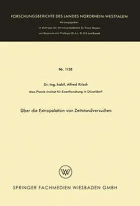 Krisch |  Über die Extrapolation von Zeitstandversuchen | eBook | Sack Fachmedien