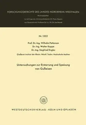 Patterson | Untersuchungen zur Erstarrung und Speisung von Gußeisen | E-Book | www.sack.de