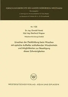 Viertel | Ursachen der Fleckbildung beim Waschen mit optische Aufheller enthaltenden Waschmitteln und Möglichkeiten zur Beseitigung dieser Schwierigkeiten | E-Book | www.sack.de