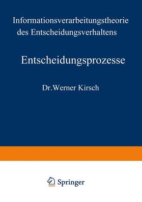 Kirsch | Entscheidungsprozesse | Buch | 978-3-663-05194-7 | sack.de