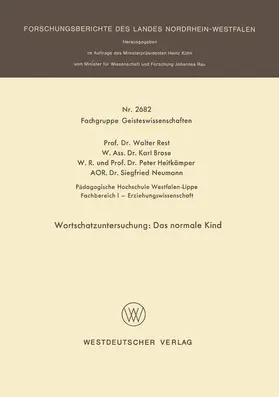 Rest / Neumann / Brose |  Wortschatzuntersuchung: Das normale Kind | Buch |  Sack Fachmedien