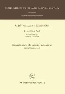 Pasch |  Standardisierung internationaler afrikanischer Verkehrssprachen | Buch |  Sack Fachmedien