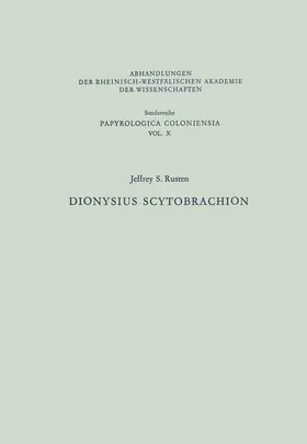 Rusten |  Dionysius Scytobrachion | Buch |  Sack Fachmedien