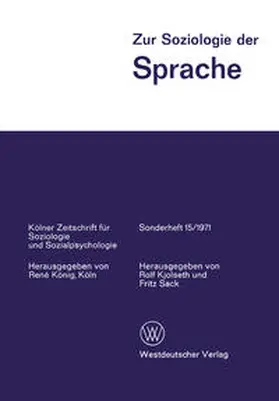 Kjolseth / Sack |  Zur Soziologie der Sprache | eBook | Sack Fachmedien
