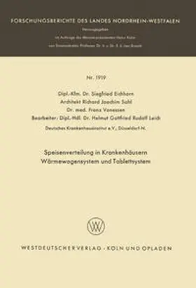 Eichhorn |  Speisenverteilung in Krankenhäusern Wärmewagensystem und Tablettsystem | eBook | Sack Fachmedien