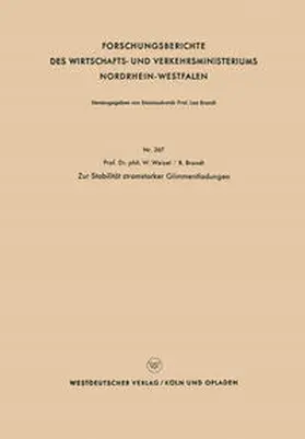 Weizel |  Zur Stabilität stromstarker Glimmentladungen | eBook | Sack Fachmedien