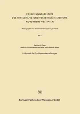 Fister |  Prüfstand der Turbinenuntersuchungen | eBook | Sack Fachmedien