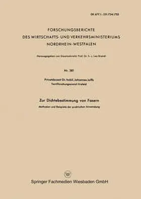 Juilfs |  Zur Dichtebestimmung von Fasern | eBook | Sack Fachmedien