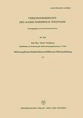 Waidmann | Nitrierung dünner Stahlschichten mit Hilfe einer Glimmentladung | E-Book | sack.de