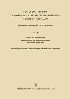 Schratz |  Pharmakognostische Untersuchungen am Medizinal-Rhabarber | eBook | Sack Fachmedien