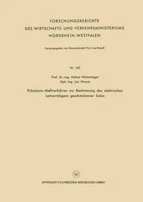 Winterhager | Präzisions-Meßverfahren zur Bestimmung des elektrischen Leitvermögens geschmolzener Salze | E-Book | www.sack.de