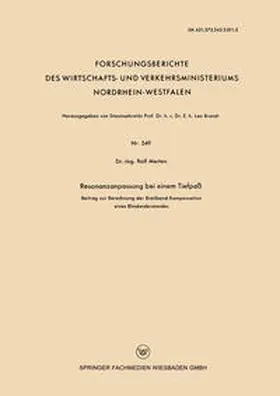 Merten |  Resonanzanpassung bei einem Tiefpaß | eBook | Sack Fachmedien