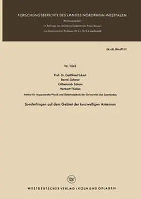 Eckart / Scherer / Schorn | Sonderfragen auf dem Gebiet der kurzwelligen Antennen | E-Book | www.sack.de