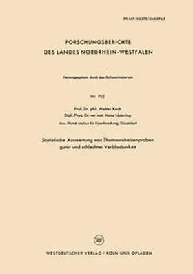Koch |  Statistische Auswertung von Thomasroheisenproben guter und schlechter Verblasbarkeit | eBook | Sack Fachmedien