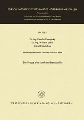 Konopicky |  Zur Frage des synthetischen Mullits | eBook | Sack Fachmedien