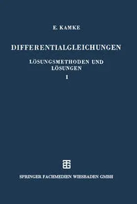  Differentialgleichungen Lösungsmethoden und Lösungen | eBook | Sack Fachmedien