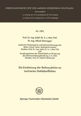 Fink |  Die Erscheinung der Reiboxydation an ionitrierten Stahloberflächen | Buch |  Sack Fachmedien