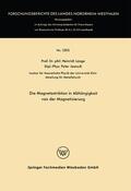Lange |  Lange, H: Magnetostriktion in Abhängigkeit von der Magnetisi | Buch |  Sack Fachmedien