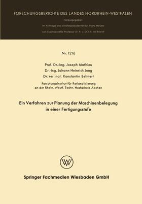 Mathieu | Mathieu, J: Verfahren zur Planung der Maschinenbelegung in e | Buch | 978-3-663-06157-1 | sack.de