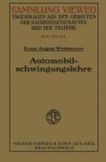 Wedemeyer |  Wedemeyer, E: Automobilschwingungslehre | Buch |  Sack Fachmedien